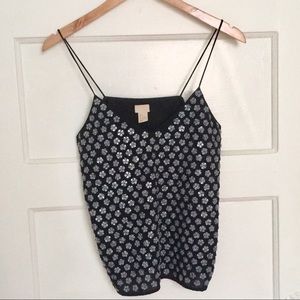 floral beaded tank top. vintage style.